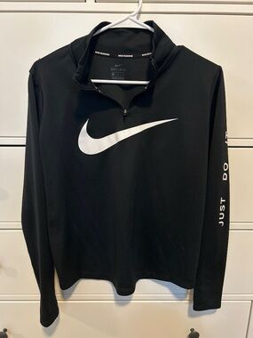Nike Black and White Running Quarter-Zip Top